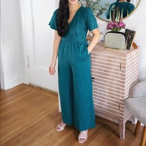 Turquoise / Teal Jumpsuit with Open Back